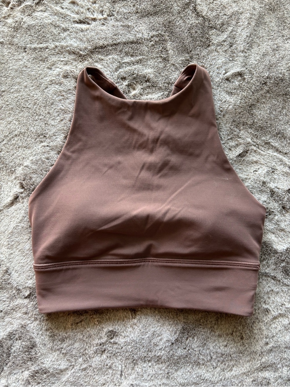 Lululemon Energy High-Neck Longline Sports Bra - Size 4 - Dark Oxide (maroon)
